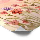 花カラフル野絵を描日没の水色 ポスター (角)