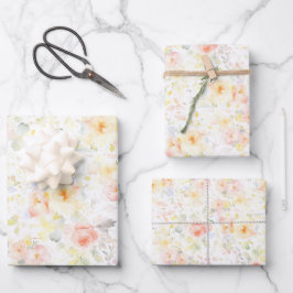 花カラフル野草牧草園エレガント ラッピングペーパーシート