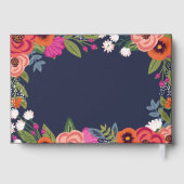 花カラフル金ゴールドシザーヘアサロン ゲストブック (裏面)