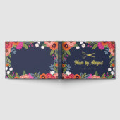 花カラフル金ゴールドシザーヘアサロン ゲストブック (全面)