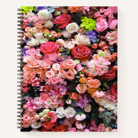 花カラフル開花フローラ花束 ノートブック (正面)