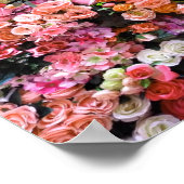 花カラフル開花フローラ花束 ポスター (角)
