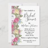 花カラフル開花ブライダルシャワー 招待状 (正面)