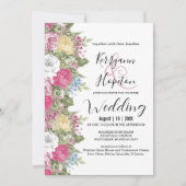 花カラフル開花結婚ズ 招待状 (正面)