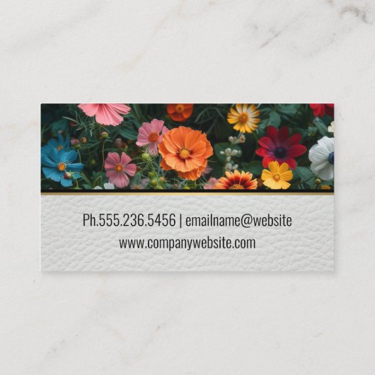 花カラフル類 | レザー 名刺 (裏面)
