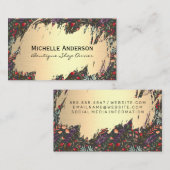 花カラフル類 | 金ゴールド金属 名刺 (正面/裏面)