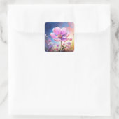 花カラフル飾り スクエアシール (バッグ)