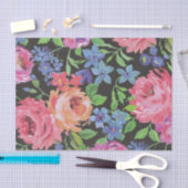 花カラフル鮮やかフローラコラージュ 薄葉紙 (クラフト)