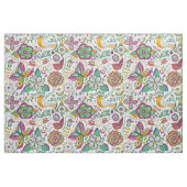 花カラフル鳥と蝶のパターン ファブリック (ヤード)