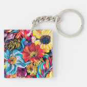 花カラフル キーホルダー (裏面)
