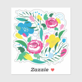 花カラフル。 シール