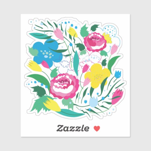 花カラフル。 シール (シート)