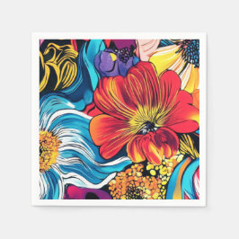 花カラフル スタンダードカクテルナプキン