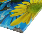 花カラフル、デイジー – ブルーイエローピンク カッティングボード (角)