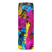 花カラフル、デイジー – ブルーイエローピンク タンブラー (裏面)