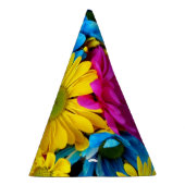 花カラフル、デイジー – ブルーイエローピンク パーティーハット (右)