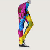 花カラフル、デイジー – ブルーイエローピンク レギンス (右)