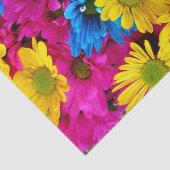 花カラフル、デイジー – ブルーイエローピンク 薄葉紙 (詳細)