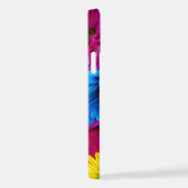 花カラフル、デイジー – ブルーイエローピンク iPhoneケース (右側面)