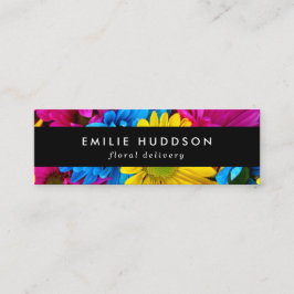花カラフル、デイジー、花屋、花屋 スキニー名刺