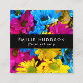 花カラフル、デイジー、花屋、花屋 スクエア名刺 (正面)