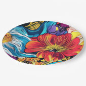 花カラフル ペーパープレート (アングル)