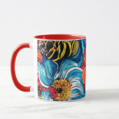 花カラフル マグカップ (左)