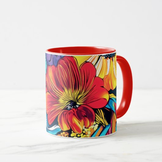 花カラフル マグカップ (正面右)
