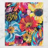 花カラフル ワインラベル (シングルラベル)