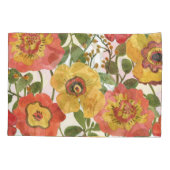 花カラフル：夏の水彩模様。 枕カバー (裏面)