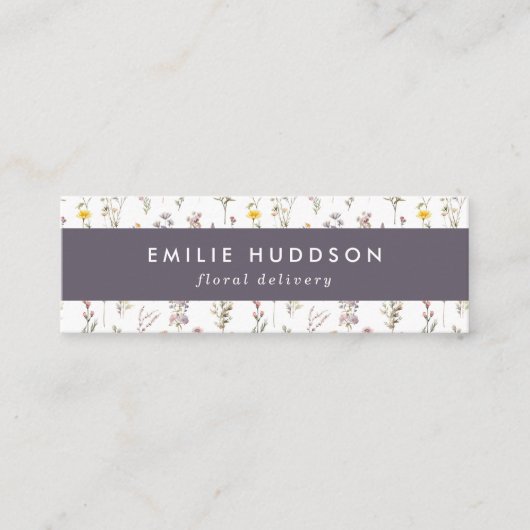 花カラフル、緑、花屋 スキニー名刺 (正面)