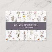 花カラフル、緑、花屋 名刺 (正面)