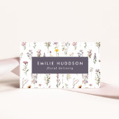 花カラフル、緑、花屋 名刺