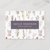 花カラフル、緑、花屋 名刺 (正面)
