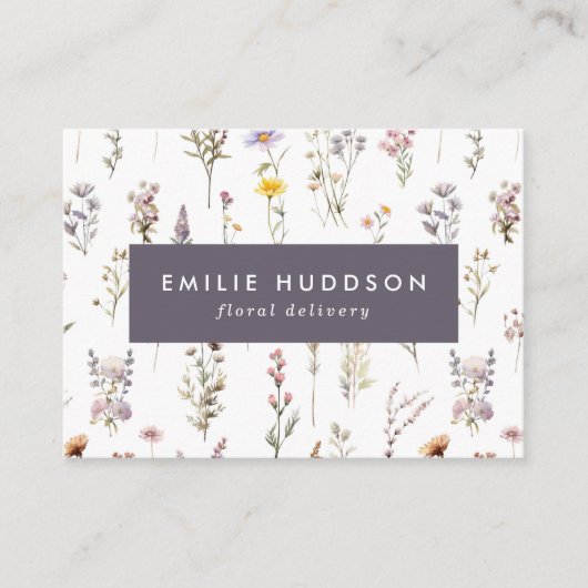 花カラフル、緑、花屋 名刺 (正面)