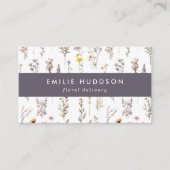 花カラフル、緑、花屋 名刺 (正面)