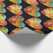 花カラフル、花の妖精ハートファンタジー ラッピングペーパー (角)