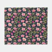 花カラフル – 花柄22-フリースブランケット フリースブランケット (正面(横))