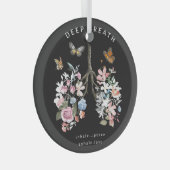 花カラフル、蝶、肺イラストレーション。 ガラスオーナメント (正面右)