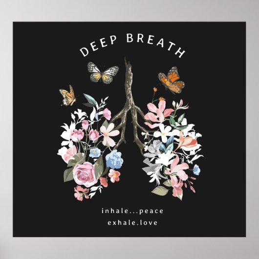 花カラフル、蝶、肺イラストレーション。 ポスター (正面)