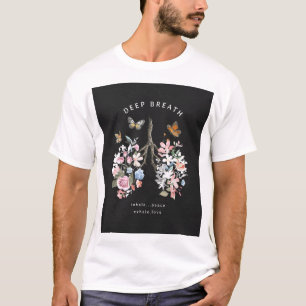 花カラフル、蝶、肺イラストレーション。 Tシャツ