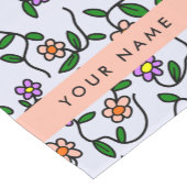 花カラフル、青い背景、オレンジ ショートテーブルランナー (コーナー)