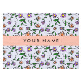 花カラフル、青い背景、オレンジ テーブルクロス (正面(横))