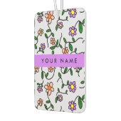 花カラフル、青い背景、紫 カーエアーフレッシュナー (左)