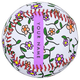 花カラフル、青い背景、紫 ソフトボール