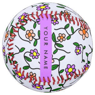 花カラフル、青い背景、紫 ソフトボール