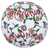 花カラフル、青い背景、紫 ソフトボール (正面)