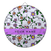 花カラフル、青い背景、紫 ダーツボード (正面)