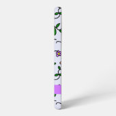 花カラフル、青い背景、紫 SAMSUNG GALAXYケース (左側面)