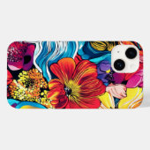 花カラフルiPhoneケース Case-Mate iPhoneケース (裏面 (横))